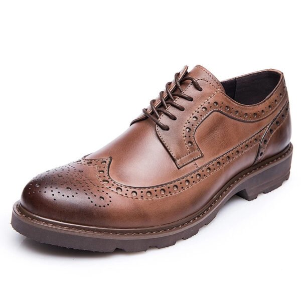 Flat-bottomed Wedge With Hole-burning Movement Thin Belt Casual All-match Men's Leather Shoes